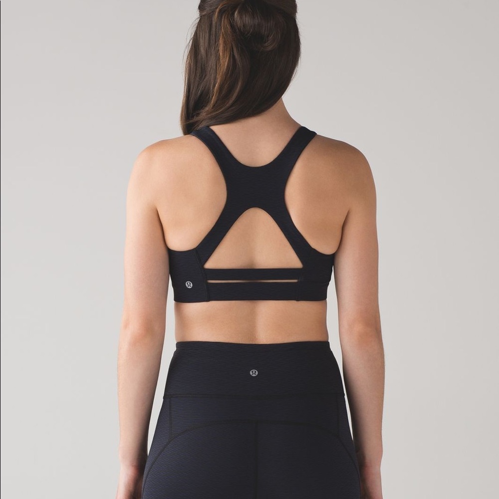 Lululemon Gear Up Black Mesh Sports Bra